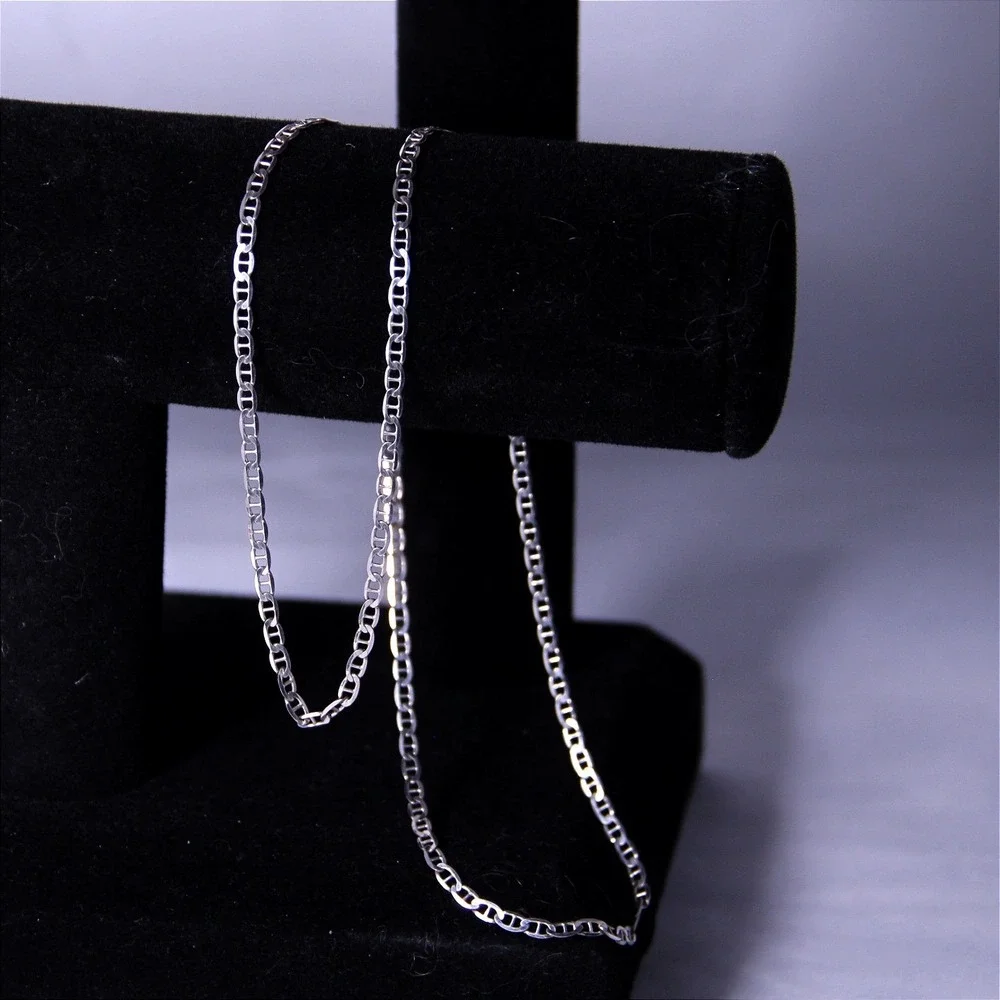 Sterling Silver 925 Mariner Anchor Link Chain Necklace‎ 20 Inch 2mm GM Italy